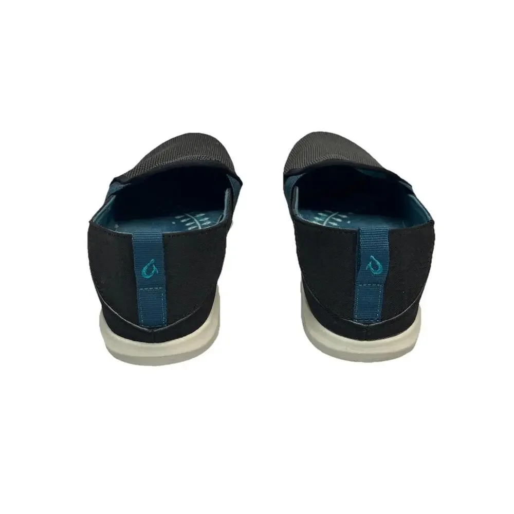 Olukai Hale'iwa Womens Size 8.5 Black Teal Casual Slip On Comfort Walking Shoes - Picture 4 of 8